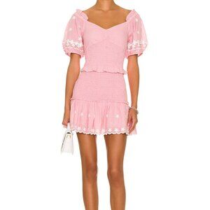 LOVESHACKFANCY Jarrah Dress, Candy Pink, Size Small